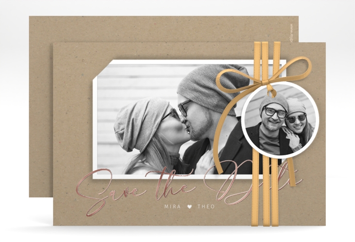 Save the Date-Karte Crafty A6 Karte quer rosegold