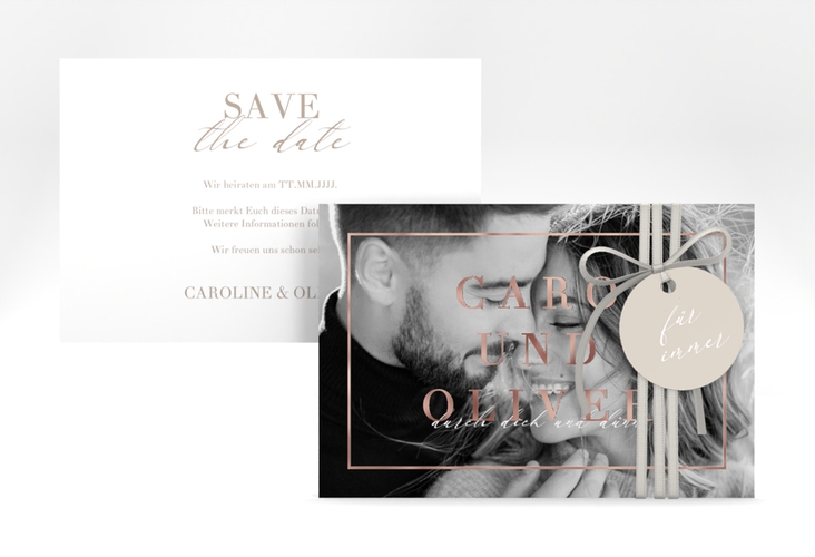 Save the Date-Karte Moment A6 Karte quer rosegold