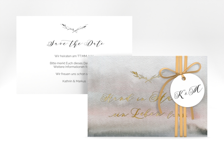 Save the Date-Karte Divine A6 Karte quer gold