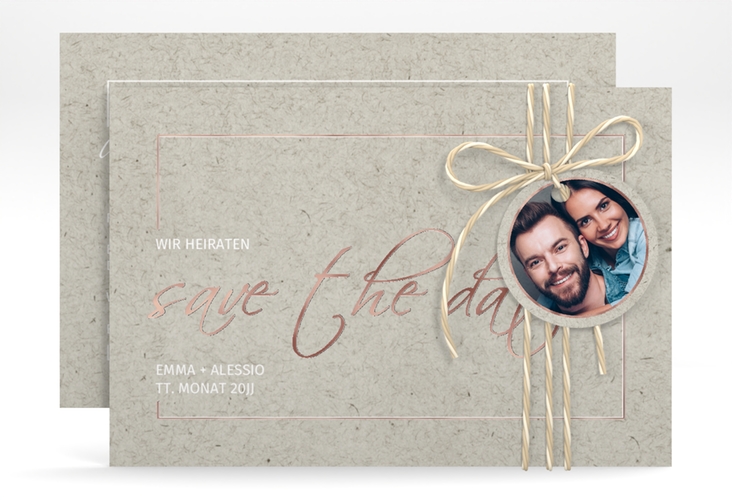 Save the Date-Karte Simple Line A6 Karte quer rosegold