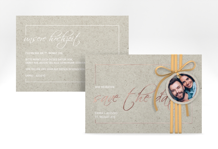 Save the Date-Karte Simple Line A6 Karte quer rosegold