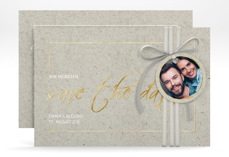 Save the Date-Karte Simple Line A6 Karte quer gold