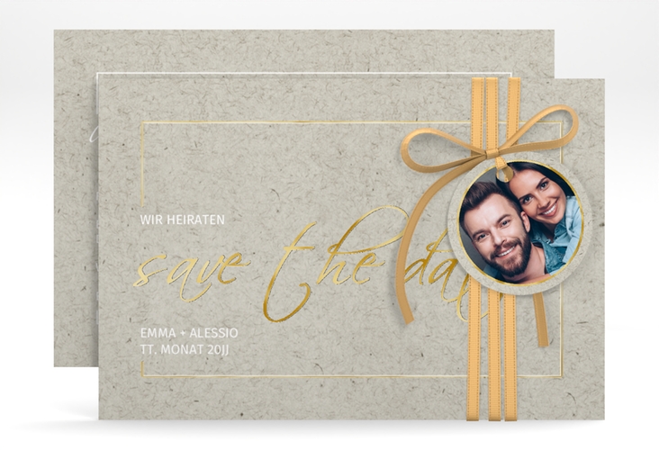 Save the Date-Karte Simple Line A6 Karte quer gold