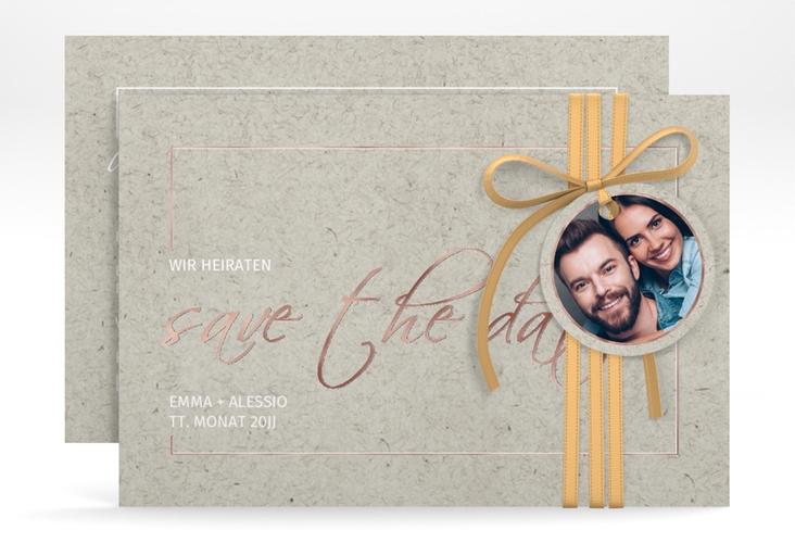 Save the Date-Karte Simple Line A6 Karte quer rosegold