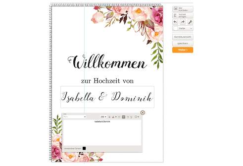 Willkommensschild Zur Hochzeit Auf Leinwand Myprintcard